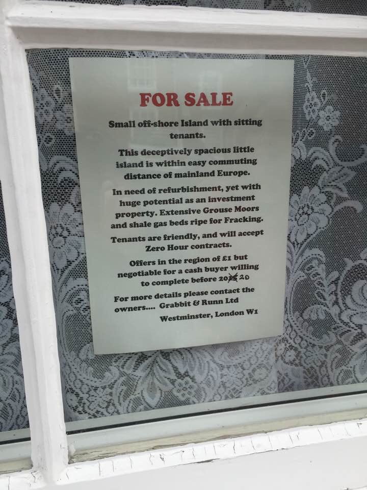 Seen in a window in Ludlow <a href="/MatthewGreen02/">Matthew Green</a> #brexitbill this is what we can look forward to. Thanks for sharing @RichmondVigil