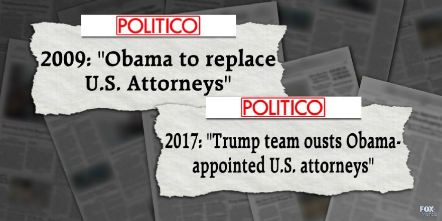 foxandfriends's tweet image. BIAS ALERT: Headlines from 2009 and 2017 show difference when reporting on U.S. attorney resignations