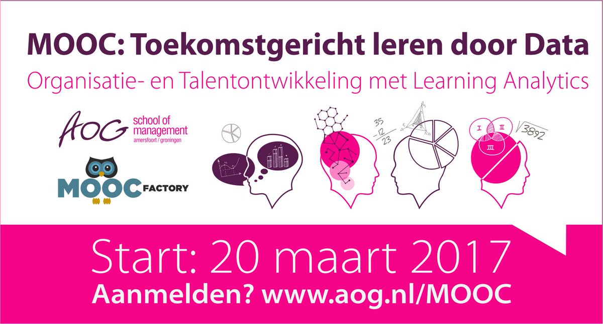 aogopleidingen's tweet photo. Toekomstgericht leren door Data! Meld je aan voor gratis MOOC: https://t.co/3d8pOpRxmF @MOOCFactory #learninganalytics #bigdata #aogleren https://t.co/zLPnEWNsSf