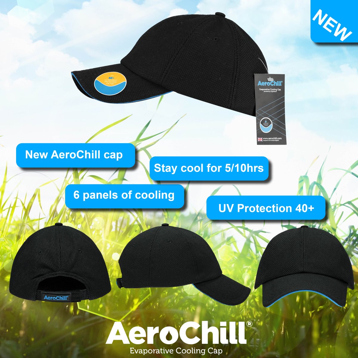 TechNicheEurope's tweet image. Check out our new AeroChill Cooling Cap #aerochill available via our distribution network #hyperkewl #UVprotection #healthandsafety #cooling