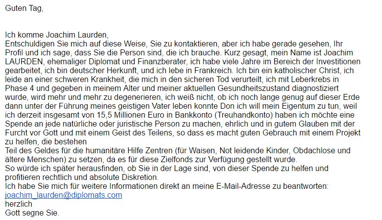 besserleben's tweet photo. Ich muss diese #Spammails immer lesen... Sie sind so lustig :D https://t.co/HwMXU0bhHi