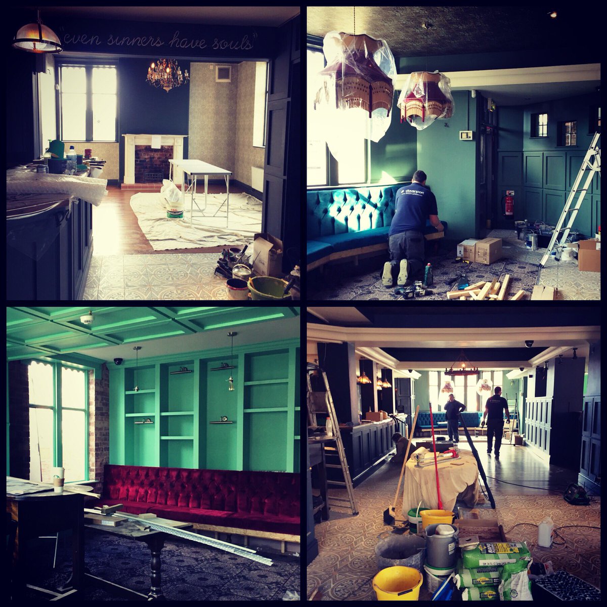 nanusoda's tweet photo. Coming along nicely #crookedspire #chesterfied #interiordesign #bardesign #arsenic #neon #velvet #vintage https://t.co/SXeM0VR3HD