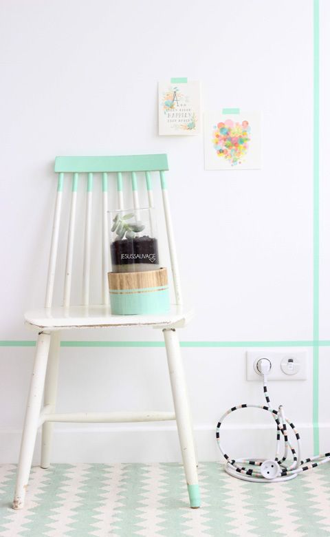 Conseil #déco : Quelques lignes de #scotch ou de peinture peuvent venir simplement décorer vos murs ou vos #meubles ! Non ?😍❤️ #maskingtape