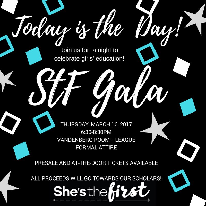 She’s the First annual Gala is Thursday at 6:30! Presale tickets are now available for $14, just venmo “*Name* - Presale” to STF-Michigan.