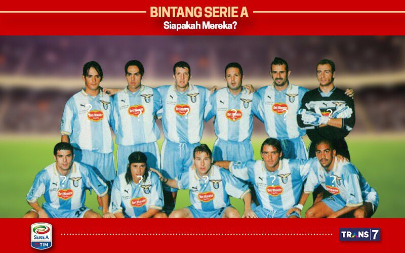 TRANS7's tweet photo. Pernah menjuarai Serie A pada musim 1999 - 2000. Daptkah Sobat7 menyebutkan 11 pemain @OfficialSSLazio ini? #LAZvsTOR https://t.co/Clrt7654uz