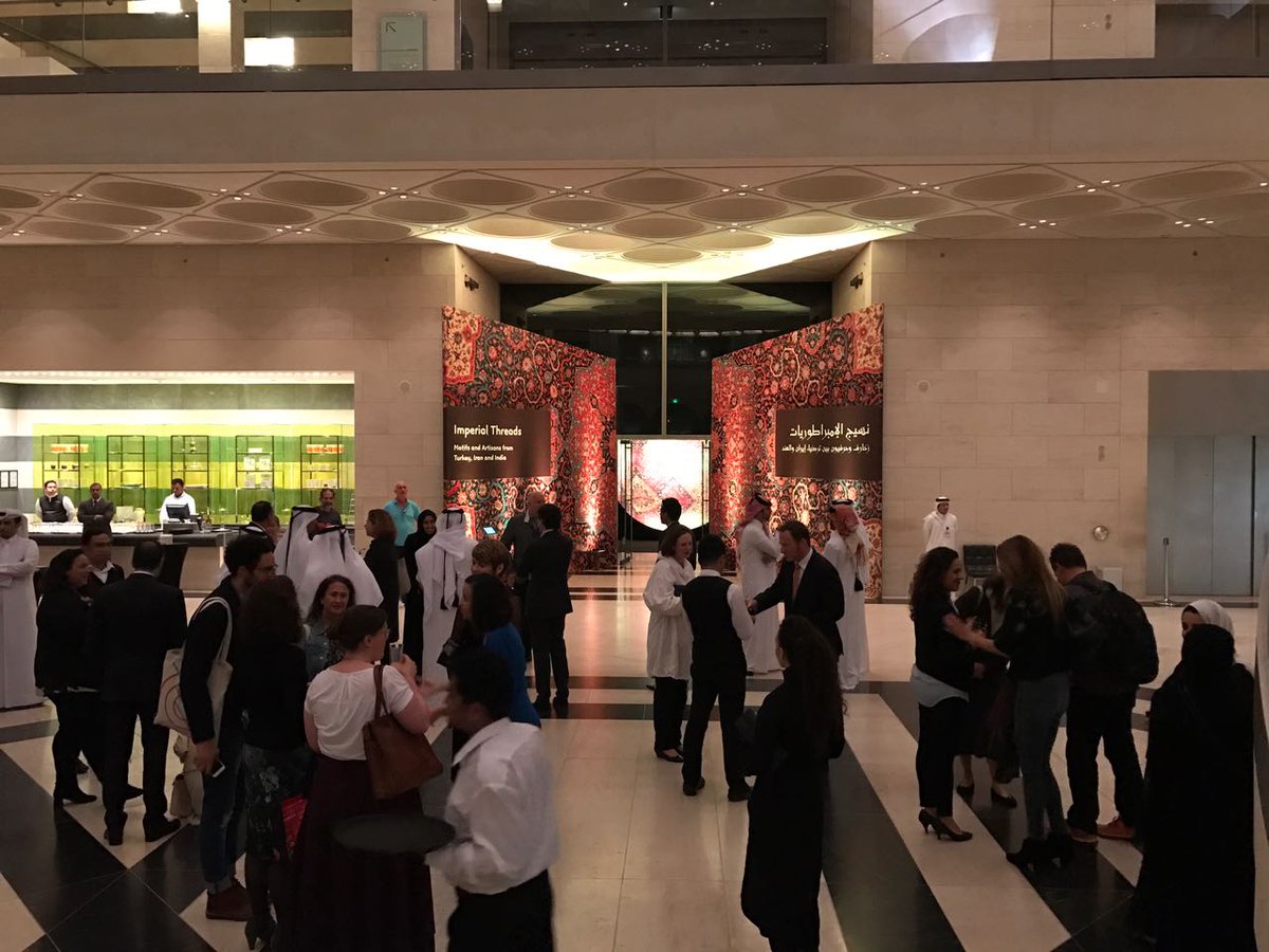 MIAQatar's tweet image. We’re pleased to welcome the first visitors to the #ImperialThreads exhibition @MIAQatar today