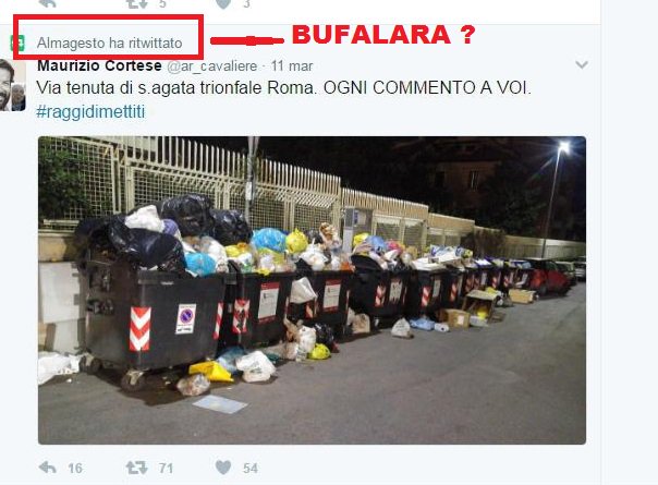 allenatorebis's tweet photo. @Almagesto75 solo  #BUFALEPD ! Ecco un'altra che retwitta  #bufale a go go 
ViaTenutadi.AgataTrionfale #Roma. OGNI COMMENTO A VOI #M5S 
Foto Luglio 👇👇 https://t.co/dXB1GXyl1X