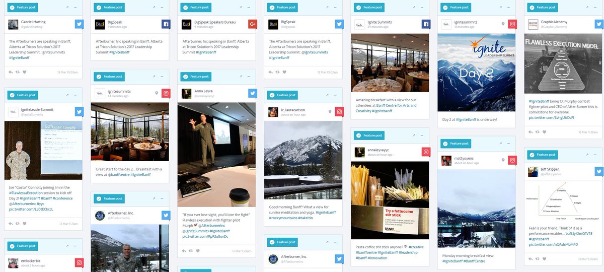 donnamct's tweet photo. Are you like me - missing out on @IgniteSummits?
You can follow online convo via #tagboard...
https://t.co/JK9HVz2e9V
#IgniteBanff https://t.co/H6IobA2tLx