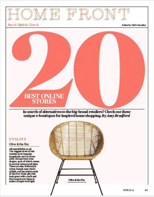 SUPER CHUFFED for us to be listed in the Sunday Telegraphs <a href="/StellaMagazine/">StellaMagazine</a> list of 20 best online stores this weekend! Thank you!