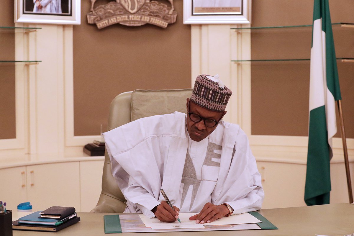 MBuhari's tweet photo. I resumed work today. I've formally transmitted letters to @NGRSenate &amp; @HouseNGR, in compliance with S145 of the amended 1999 Constitution https://t.co/SdIq35uN5V