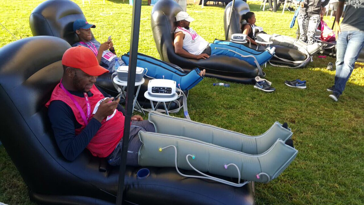 Recover4YouSA's tweet photo. Recover4You rapidly recovering athletes at the Gaborone 1/2 Marathon.  
#Recover4You #RapidRecovery #CompressYourRecovery #Botswana https://t.co/V4XWVwwVsZ