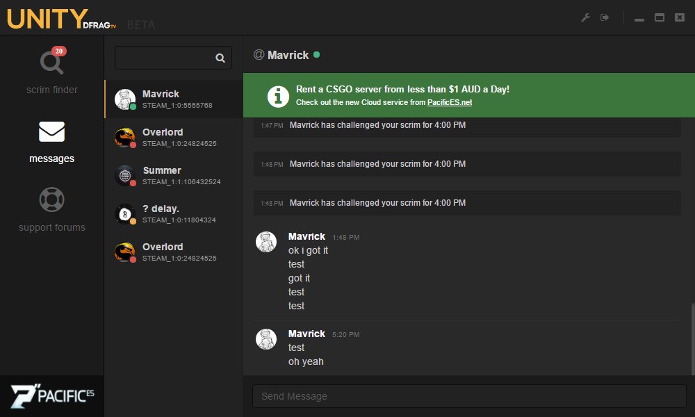 mavrickmaster's tweet photo. ahhhhh, new client is soo close! But still a few bugs to fix and features to tweak #makeunitygreatagain - a few more days, i promise! https://t.co/bSXjCVRSR1