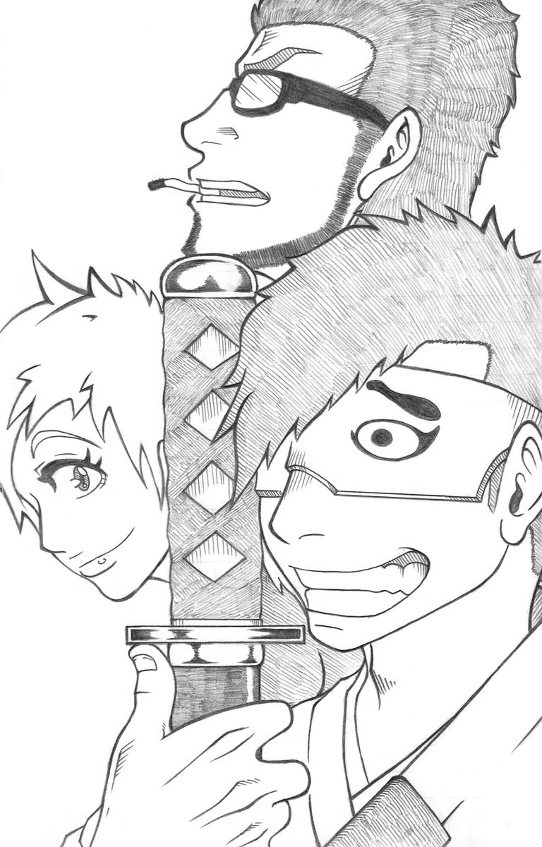 3人組っぽく。 ハンゾーさん迅さんコーダイさん。