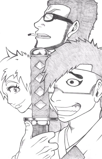 3人組っぽく。 ハンゾーさん迅さんコーダイさん。
