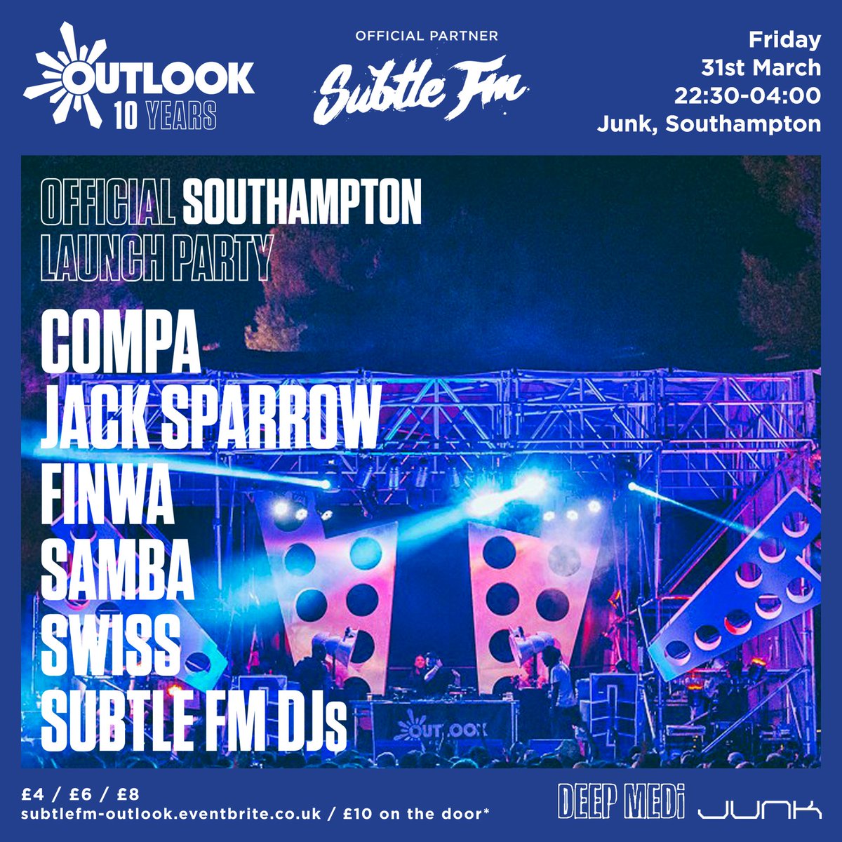 The @SubtleFm Outlook launch is down to final release tickets - grab yours before they go! #dubstep #Southampton  bit.ly/2lTkY7s