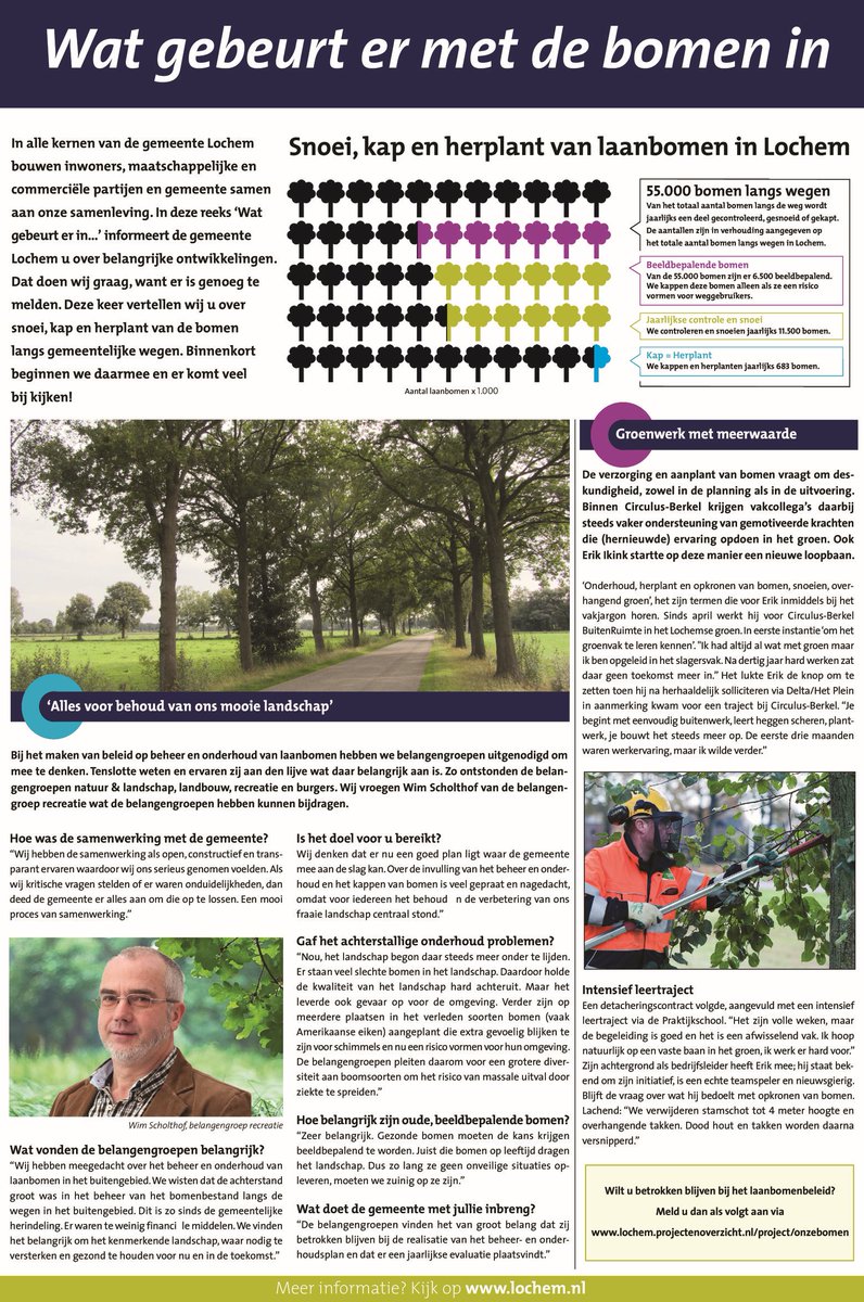 GemLochem's tweet photo. Vragen over het snoei, kap en herplant van laanbomen? Op onze website en in de special leest u er alles over: https://t.co/C2GQhVqxNX https://t.co/g4yilGKoFS