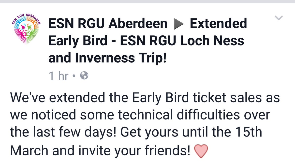 Small heads up! Inverness Early Bid extended until THIS WEDNESDAY! Make sure you have your space! #THISisESN #invernesstrip #ESNRGU