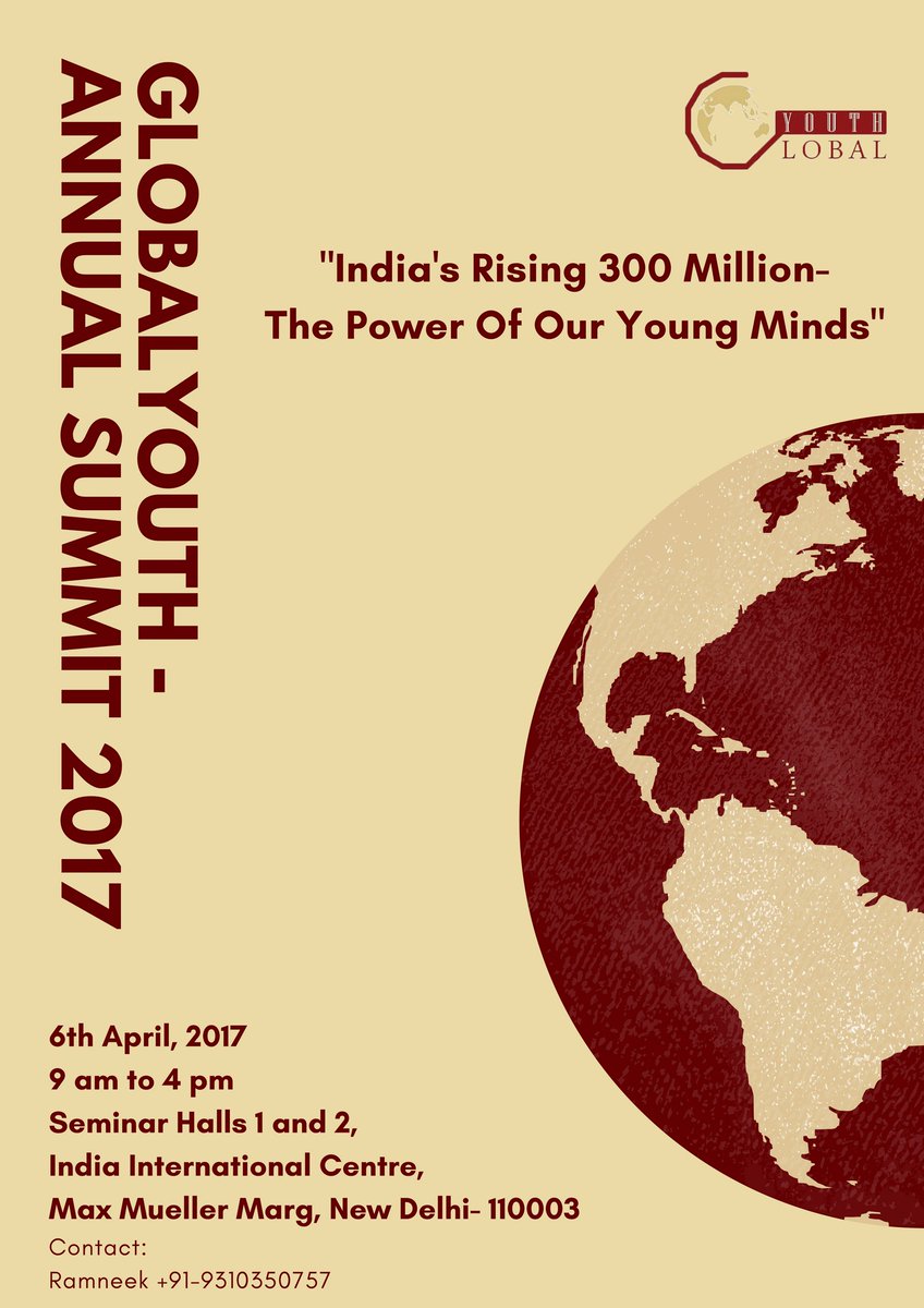 globalyouthind's tweet photo. To grab your seats for the Global Youth Annual Summit 2017, register at https://t.co/vosU9psSnN now! #GYsummit2017 https://t.co/IxfigJHZCO