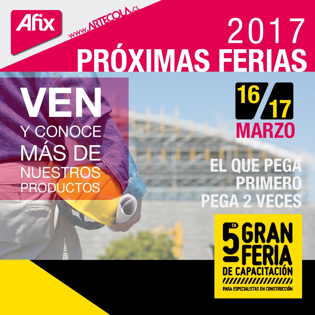 ARTECOLA_Chile's tweet photo. Ven y disfruta de la Gran Feria de la Capacitación de @sodimaccl en la @EstacionMapocho los días 16 y 17 de Marzo...¡NO TE LO PUEDES PERDER! https://t.co/Vx8GskLm32