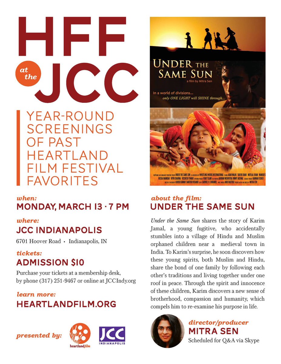 UTSSfilm's tweet photo. Check out 'Under the Same Sun'@UTSS  @JCCIndianapolis tonight at 7p.m. presented in association with @heartlandfilm! https://t.co/cSLRTu4Ygf https://t.co/a16eHS6XRC