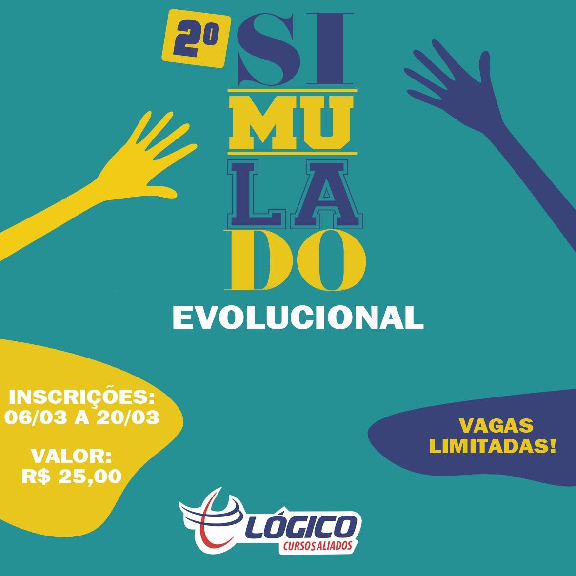 Nos dias 8 e 9 de abril, o II Simulado Geral Evolucional vem com tudo! Corre, que o prazo para as inscrições se encerra próxima semana! \o/