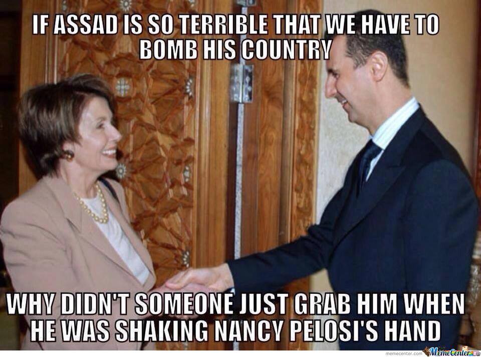 Nancy Pelosi loves Bashir al Assad