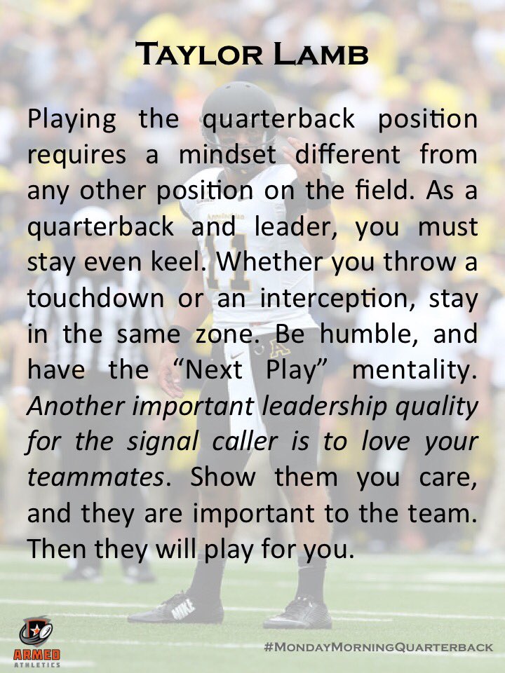 ArmedAthlete's tweet photo. #MondayMorningQuarterback @taylor_lamb11 https://t.co/oo43UXXFay