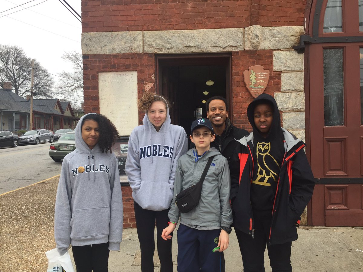 NoblesAlabama's tweet photo. Outside the fire station next to Dr. King's house, learning about the integration of the Atlanta fire dept https://t.co/pZ4GwsVJYs