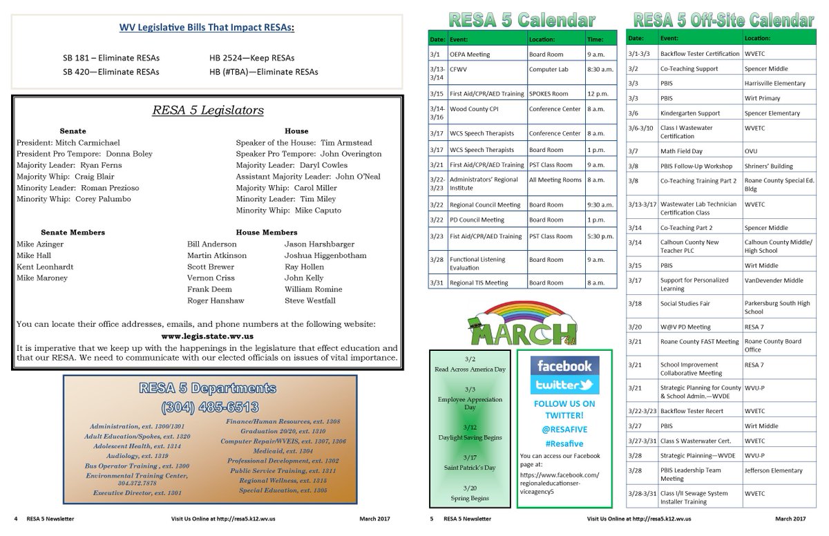 RESAFIVE's tweet photo. Check out some of the great things RESA 5 has been involved with this month! #wvlegis #SaveRESAs #WVResas https://t.co/ywm8Tv4CVa