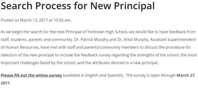 Parents, students, &amp; community…please provide feedback on YHS strengths &amp; challenges &amp; desired principal attributes survey.k12insight.com/survey.aspx?k=…