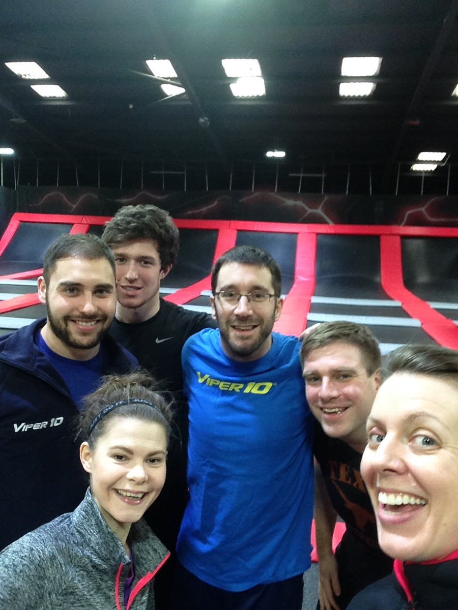 ScotStuSport's tweet photo. Team SSS hitting the trampolines @ryzeedinburgh1 #healthyworkplace #domstomorrow @scottishben @LenniKnows @Leo_Howes @NicolaKScott https://t.co/GJKQ0U9qdA