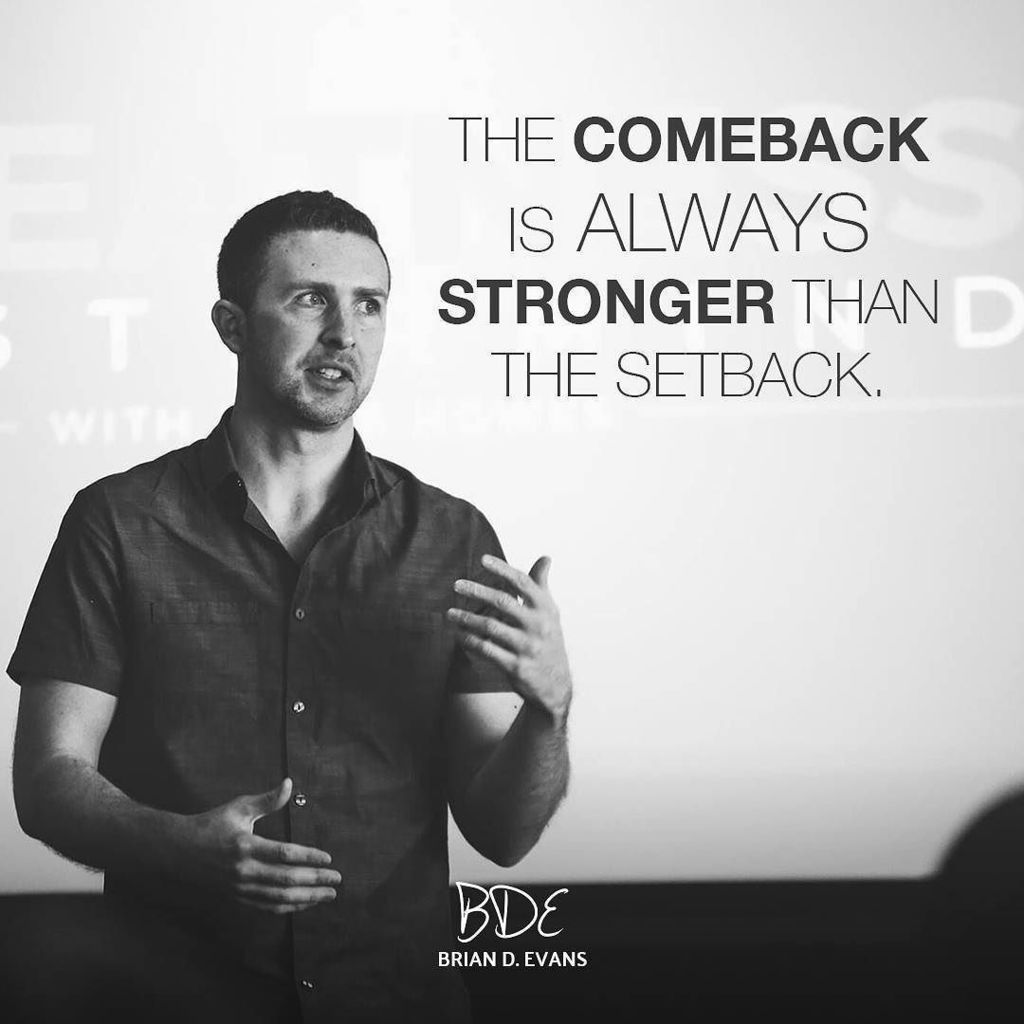 BrianDEvans's tweet photo. Have you ever had an epic comeback? #comeback #setback #strong https://t.co/FBP90LTFTn https://t.co/DOSGagDiAJ