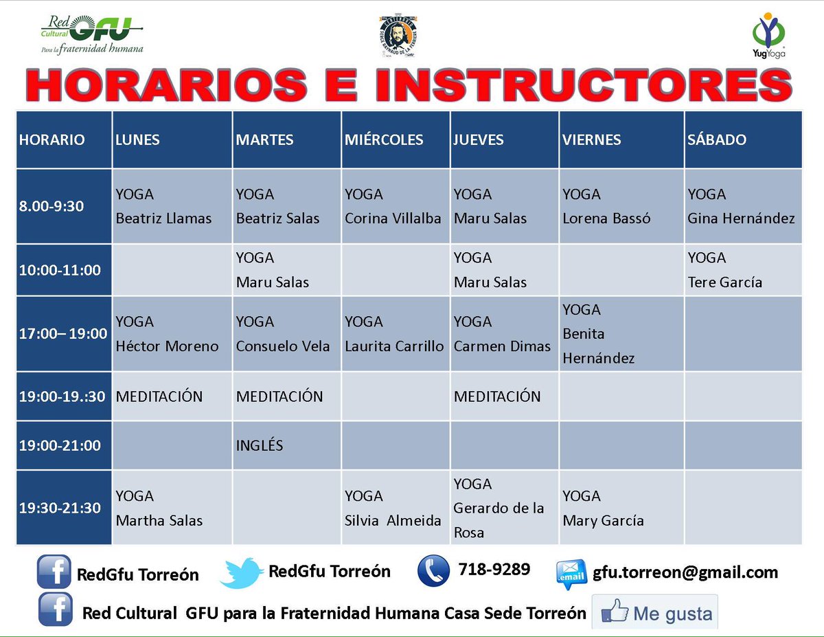 RedGFUTorreon's tweet photo. ¡Vente a YOGA! #Torreón #Yoga #Meditación #RedGfu #RedGfuTorreón https://t.co/kVHtZGG3Qx