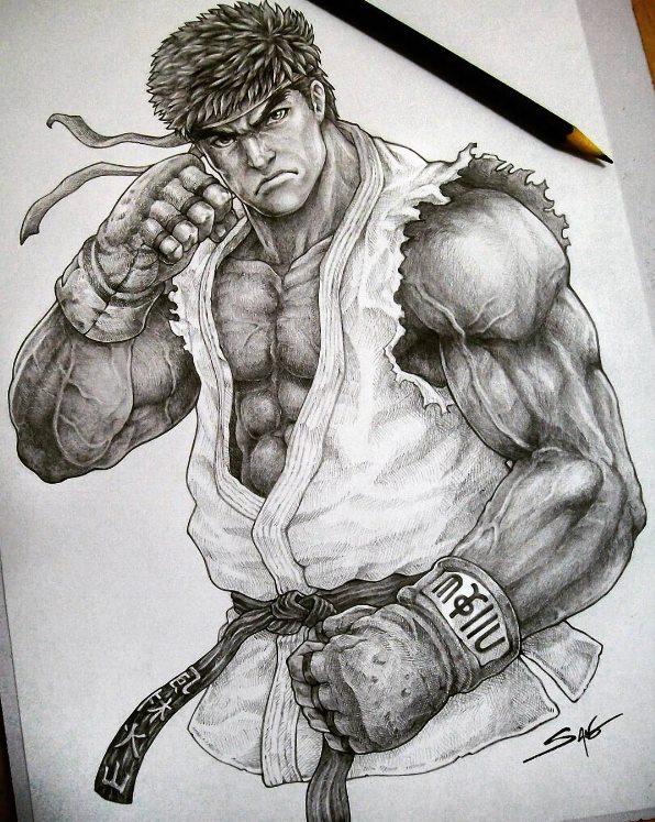 Ryu Street Fighter V cervezaman - Illustrations ART street