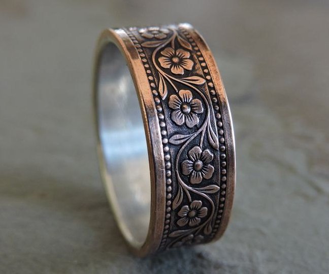 QuotesParables's tweet photo. 8mm FLORAL Silver & Copper // Men's Wedding Ring // Women'… https://t.co/eieZjQB49a #weddingrings #RusticWeddingRing https://t.co/Ib9PP5HJDP