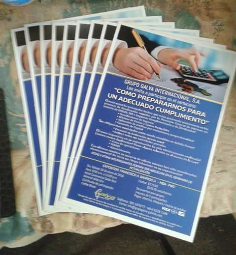 CopyColorsPA's tweet image. CopyColors® Panamá - Diseño e Impresión Afiche Seminario - GRUPO GALVA INTERNACIONAL - CONTADORES