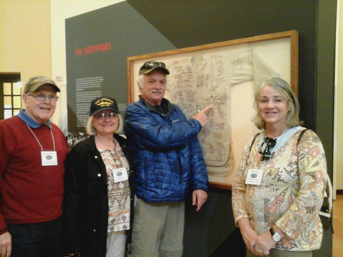 seamuseum_'s tweet photo. Family of Albert Krekan, USS Houston survivor, seeing his signature in our Sunda Strait exhibit at @houstonlibrary https://t.co/ZXTNmJoiDx https://t.co/VKNjOsAWpm