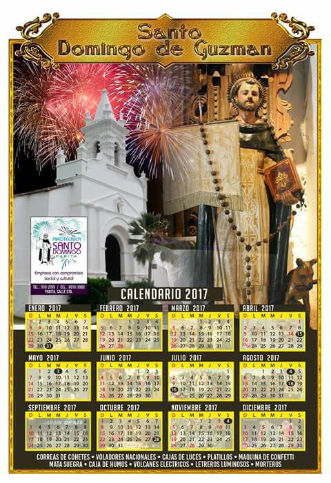 CopyColorsPA's tweet image. CopyColofs® Panamá - Diseño e Impresión Calendario Pirotécnica Santo Domingo 2017