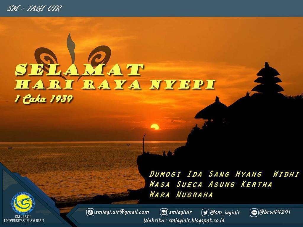 [HARI RAYA NYEPI]
▪
Selamat Hari Raya Nyepi bagi kalian yang merayakan😇. 1 Caka 1939

28 M… ift.tt/2obpJGV