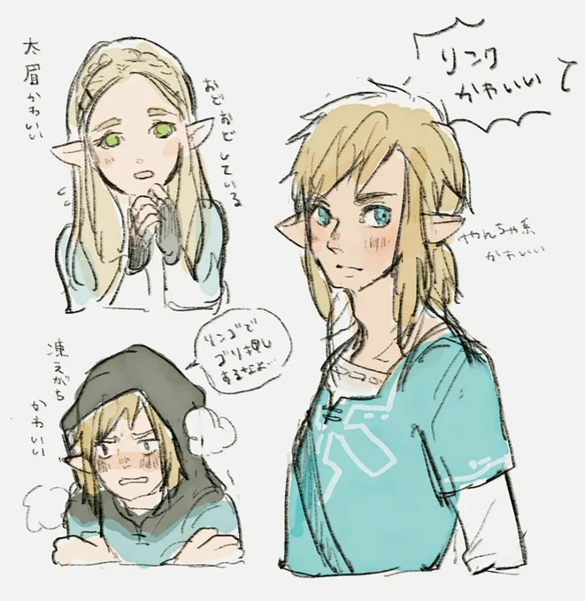 ブレスオブザワイルドのリンクは目鼻立ちがくっきりしててまつげパチパチでたまに女の子みたいに可愛い瞬間があって「か・・可愛い・・・」って言いながらプレイしている 