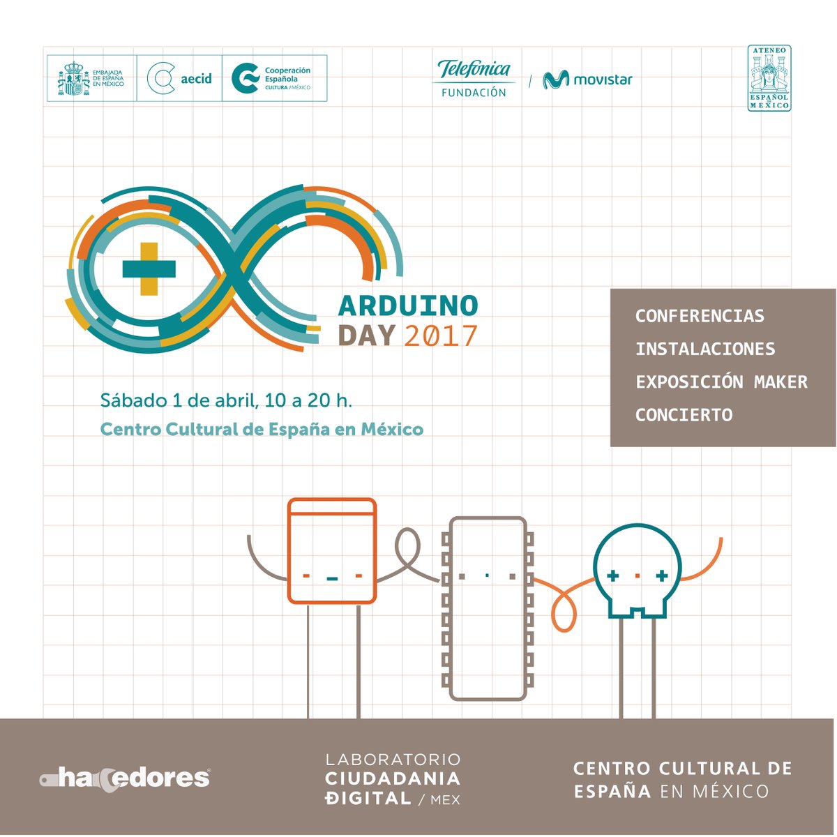 ccemx's tweet image. El #ArduinoDayCDMX es para todos. Sáb, 1 de abr desde las 10h. 
+info ow.ly/41rt30ajxDU @HacedoresCom @eyegeek @cmm_cenart @SoyRobotiX