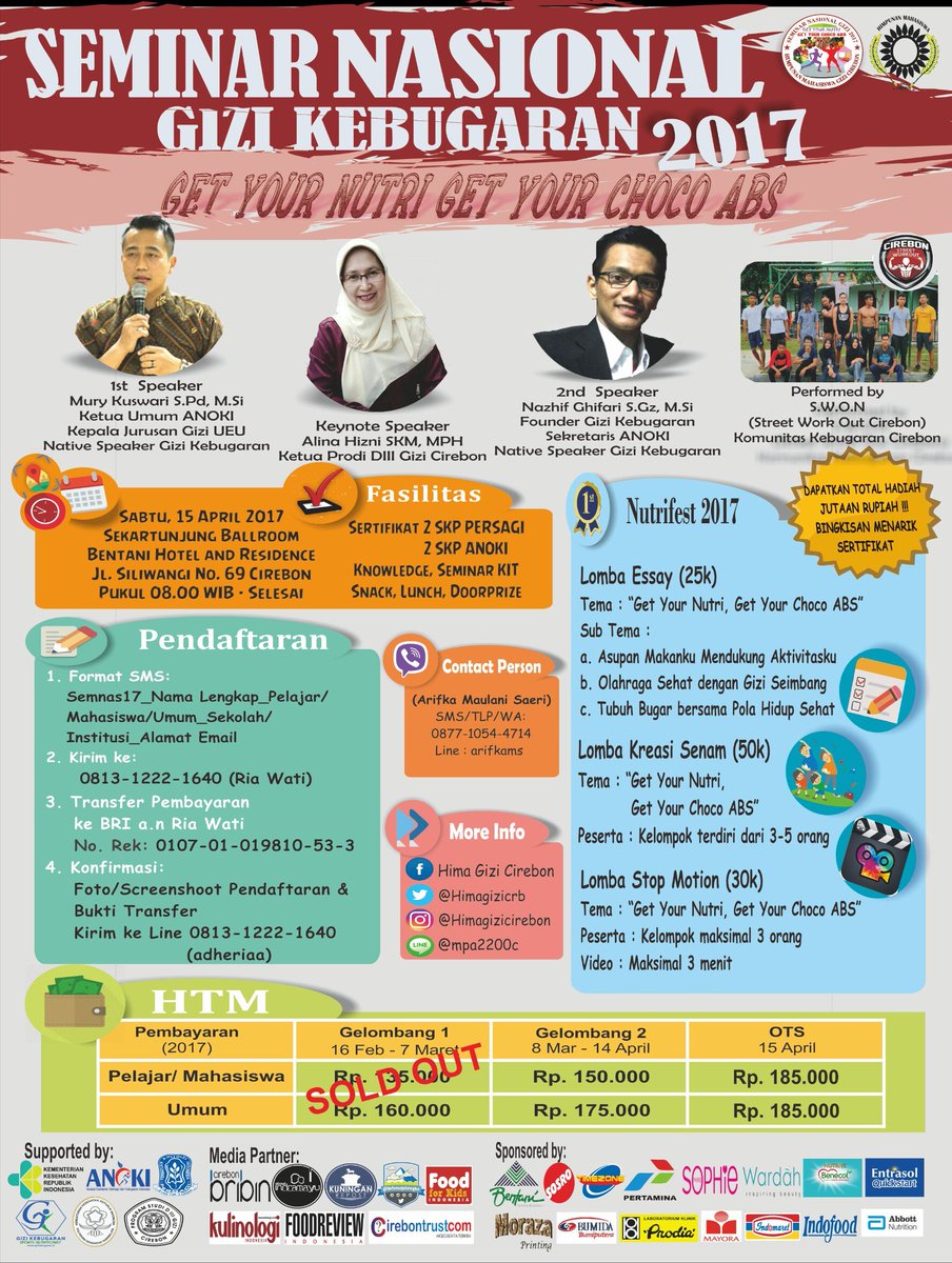 🎉WAJIB IKUT!! SEMINAR NASIONAL GIZI 2017 &amp; NUTRIFEST 2017!!!
<a href="/HMJGiziMataram/">Gizi Mataram</a> <a href="/HMJGiziJogja/">HMJ GIZI YOGYAKARTA</a> <a href="/HmjGizi_PLG/">HMJ Gizi Palembang</a> <a href="/HMJ_Gizi_Tjk/">HMJ Gizi Tjk</a>