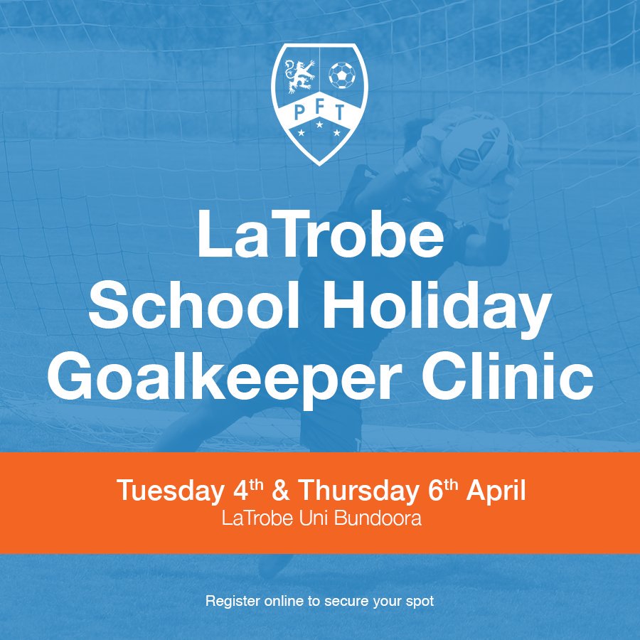 PFT_GK's tweet photo. Attention all Goalkeepers 
PFT School Holiday Clinics are running on the 4th and 6th April.
Please go to https://t.co/t86LLZoXJC to book https://t.co/BHhg5x2PgC