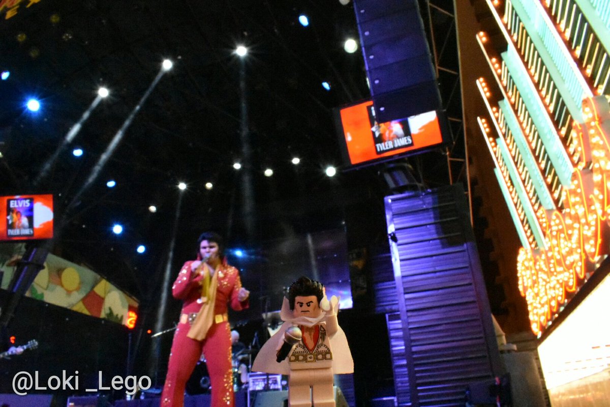 Performing live at @FREMONTSTREETLV with Tyler James #LasVegas #fremontstreet #elvis #lego