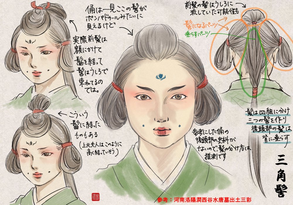 中国の女性が結っていた「三角髻」というサザエさんみたいなかわいい