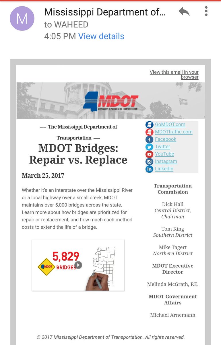 drwaheeduddin's tweet photo. How .@MississippiDOT prioritizes over 5800 bridges for repair or replacement & cost of each method to extend the bridge life. #CE417 #CE570 https://t.co/HagpJkv10G
