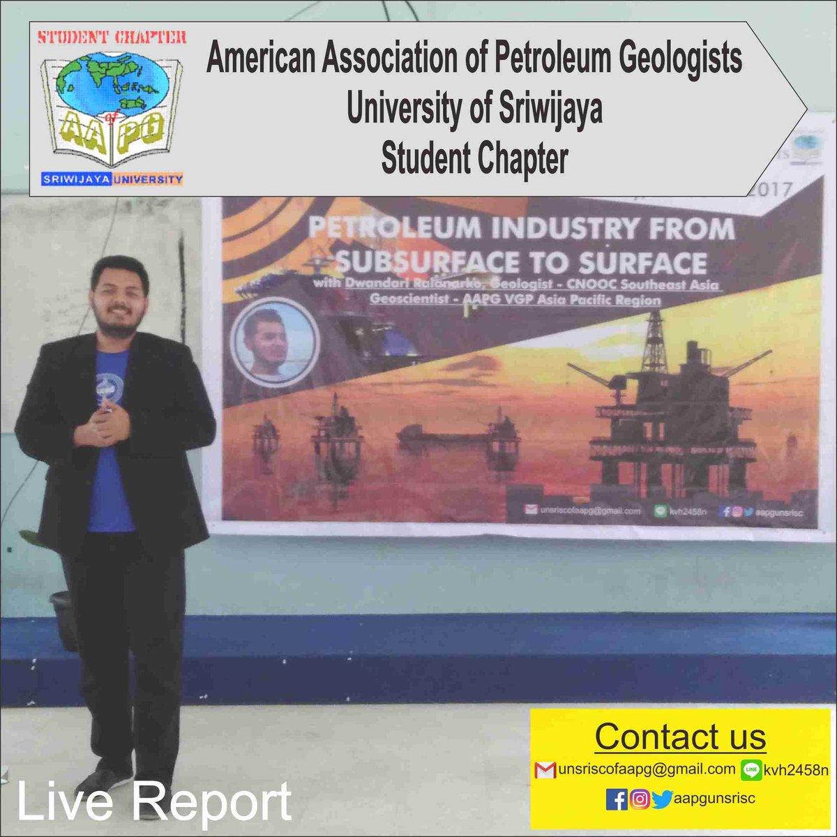 aapgunsrisc's tweet photo. [LIVE REPORT]
Weareholding ShortCourse about PetroleumIndustry from Subsurface to Surface with guestspeaker Dwandari Ralanarko.
#AAPGUNSRISC https://t.co/qeKjrMWvB0