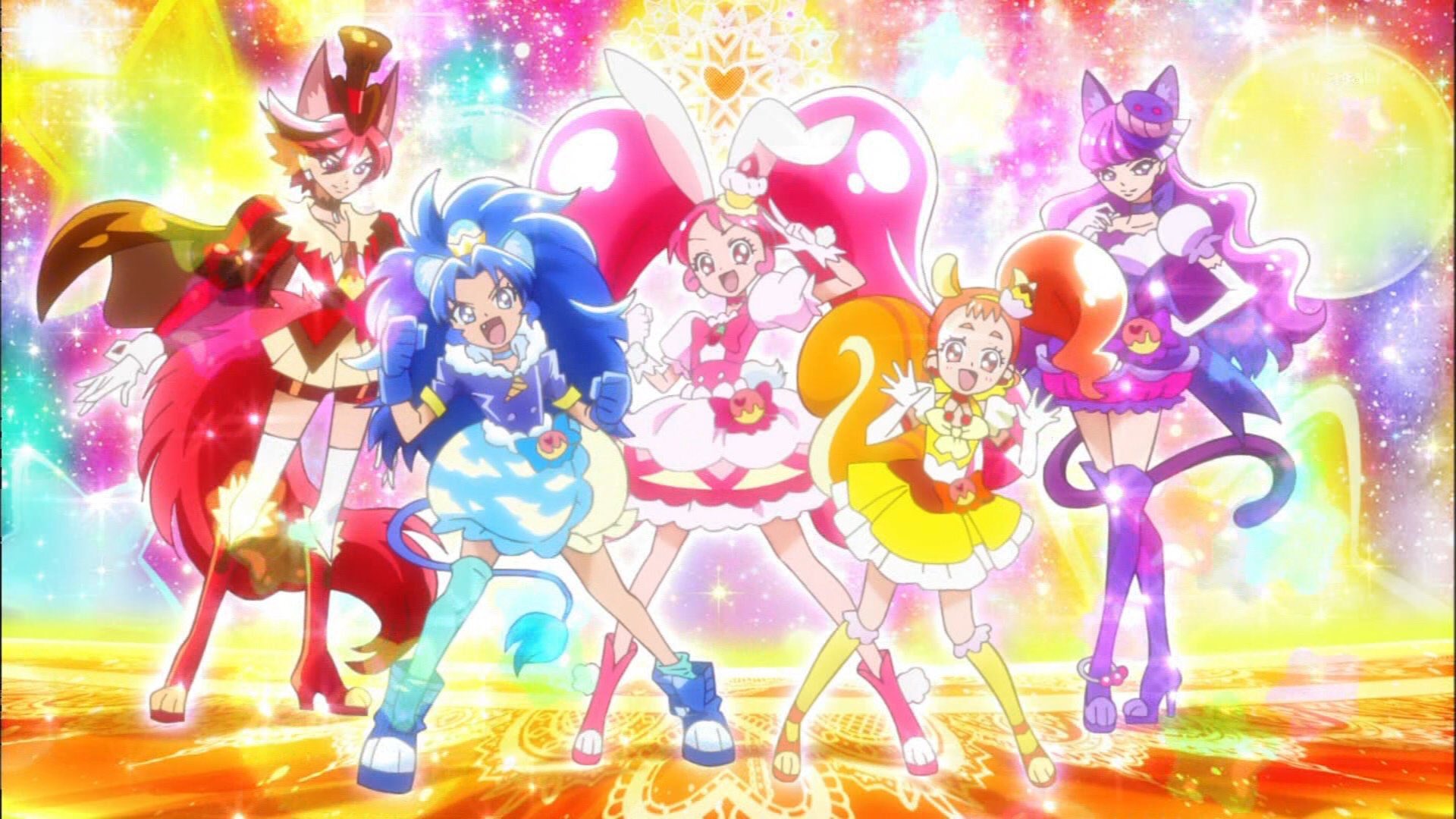 Twitter 上的 いぬこ 5人での決めポーズ 主人公が後ろに下がってるから変わった並び方だなぁと思ったけど ホイップちゃん一番前にしたらかわいそうなことになるから納得 Precure T Co H0ucvdhu4t Twitter