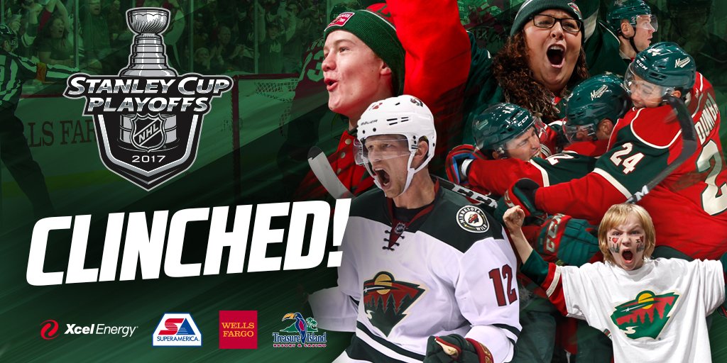 mnwild's tweet photo. Clinched.

#mnwild with its fifth consecutive playoff berth → https://t.co/mjkpUW3J0a https://t.co/w4N46BYR5y