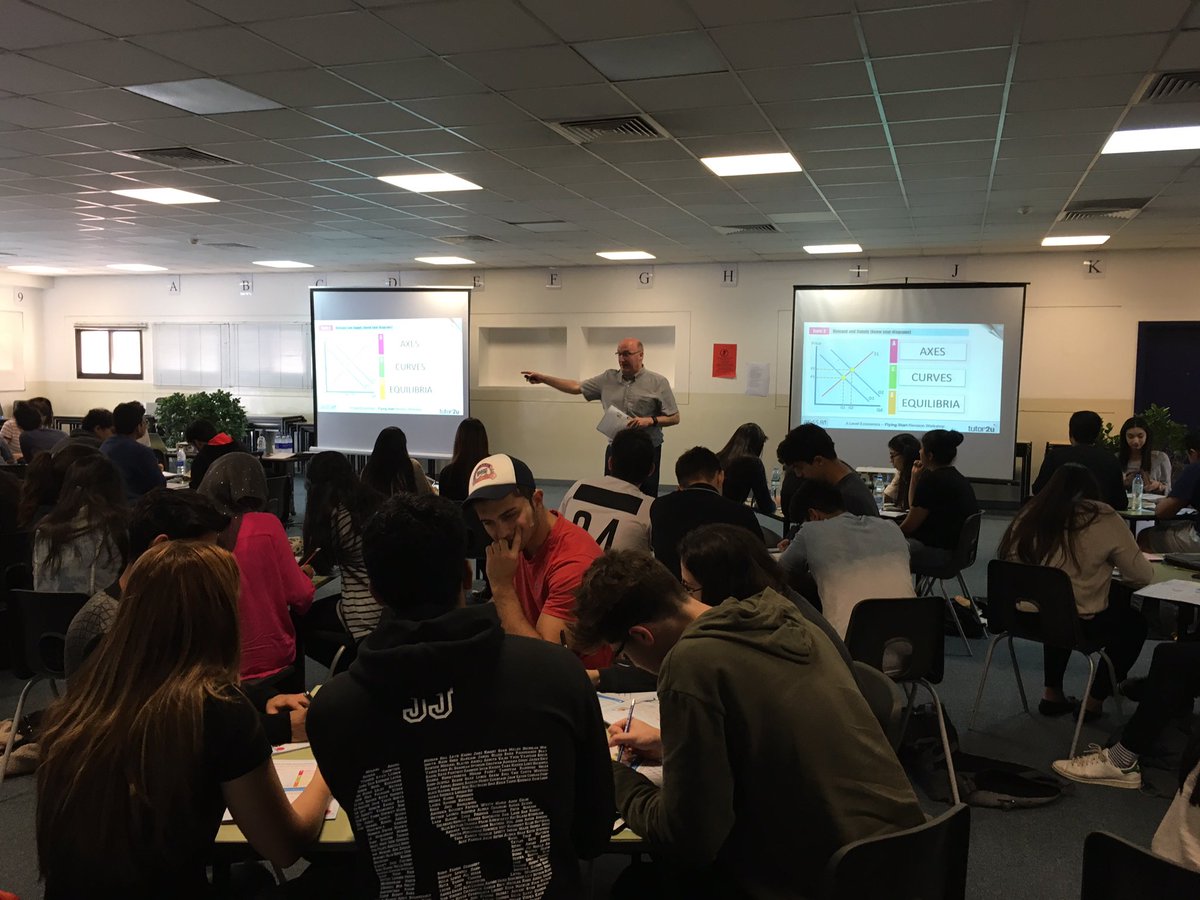 Geoff in full flow with Flying Start - 6 UAE schools collaborating in Economics #intensive revision